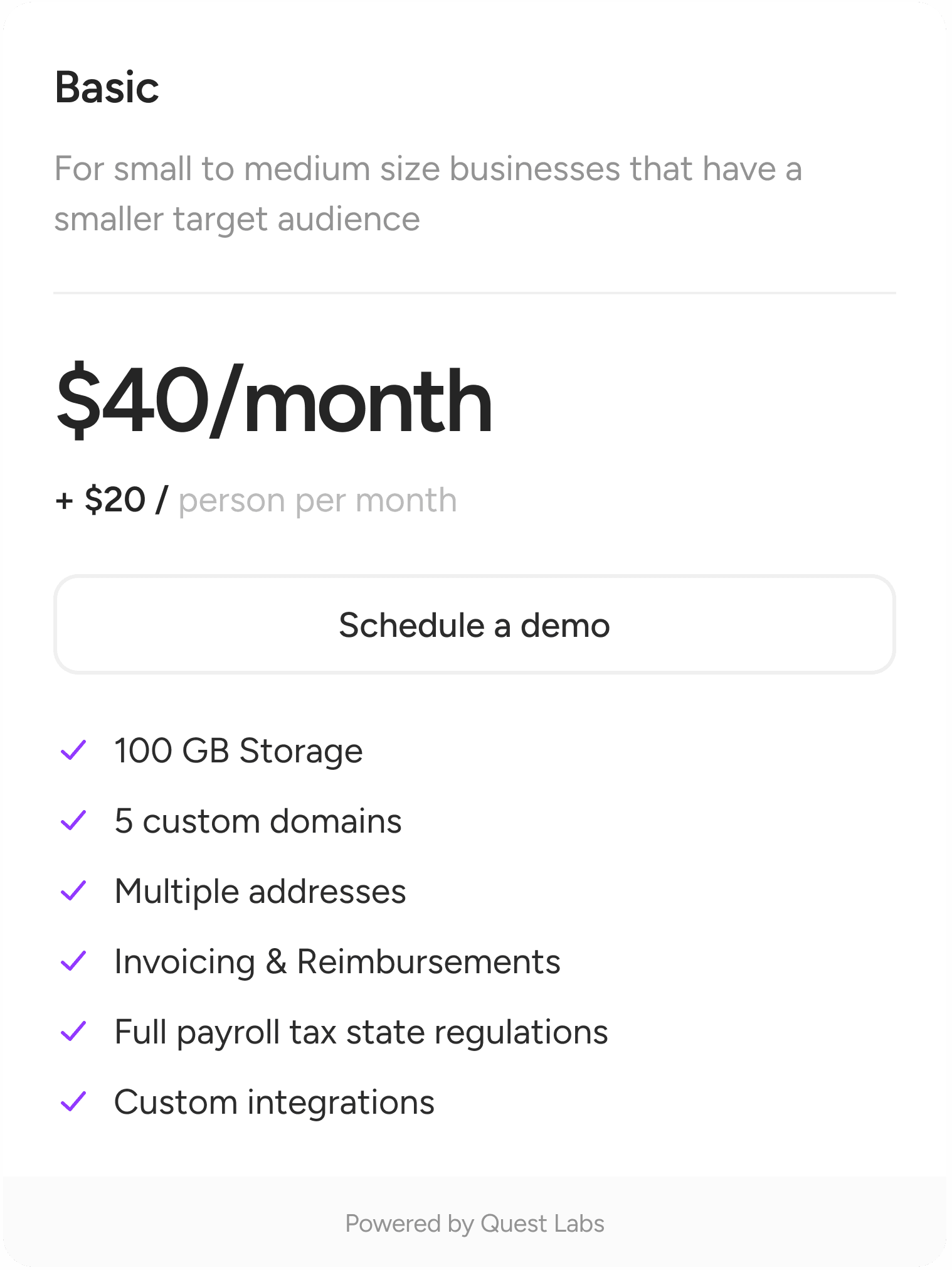 Pricing & Payment Components