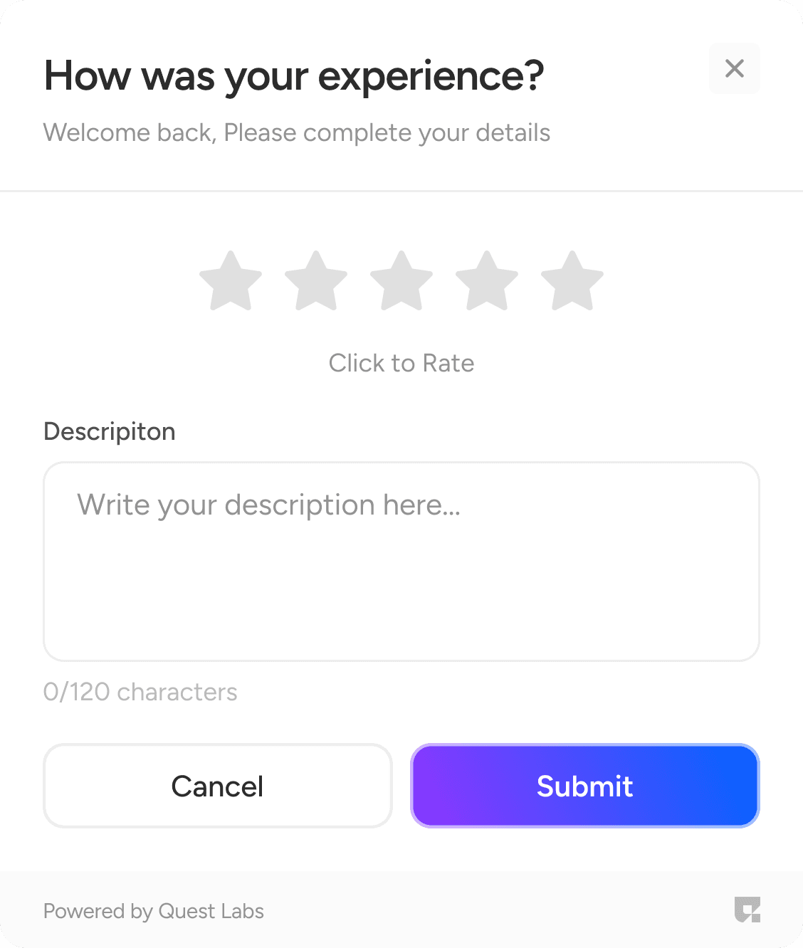 User Experience Feedback Survey