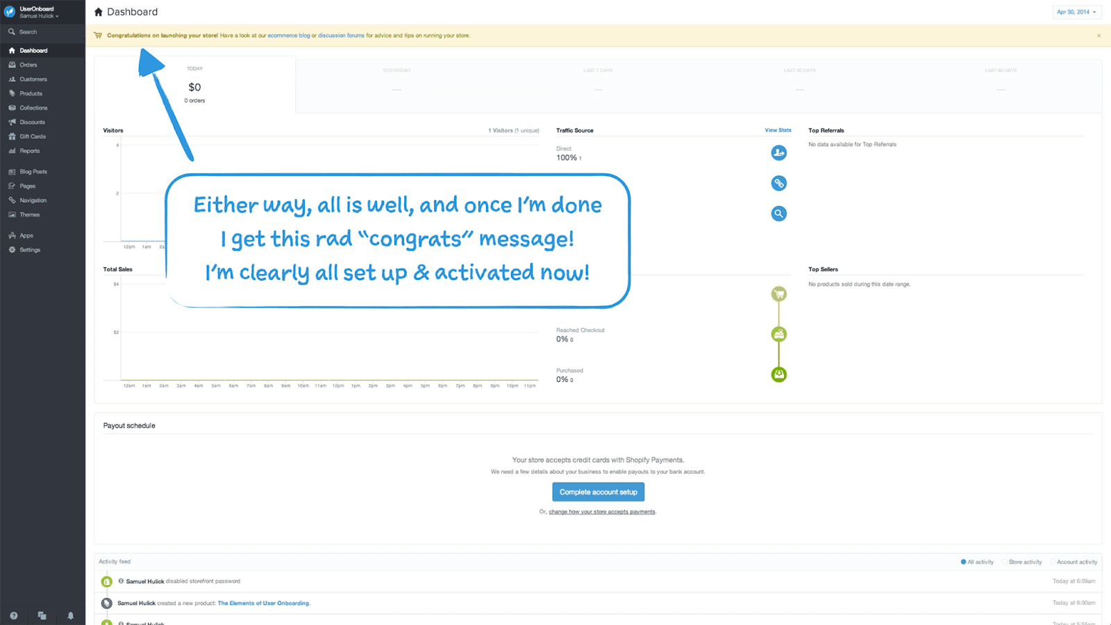 Shopify: Guided Setup with Measurable Milestones