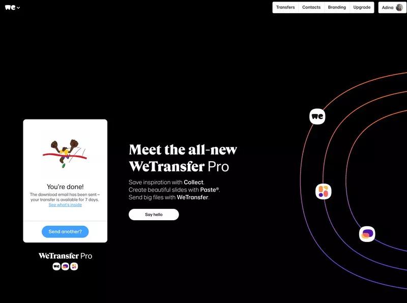 Best loading page examples you will love weTransfer