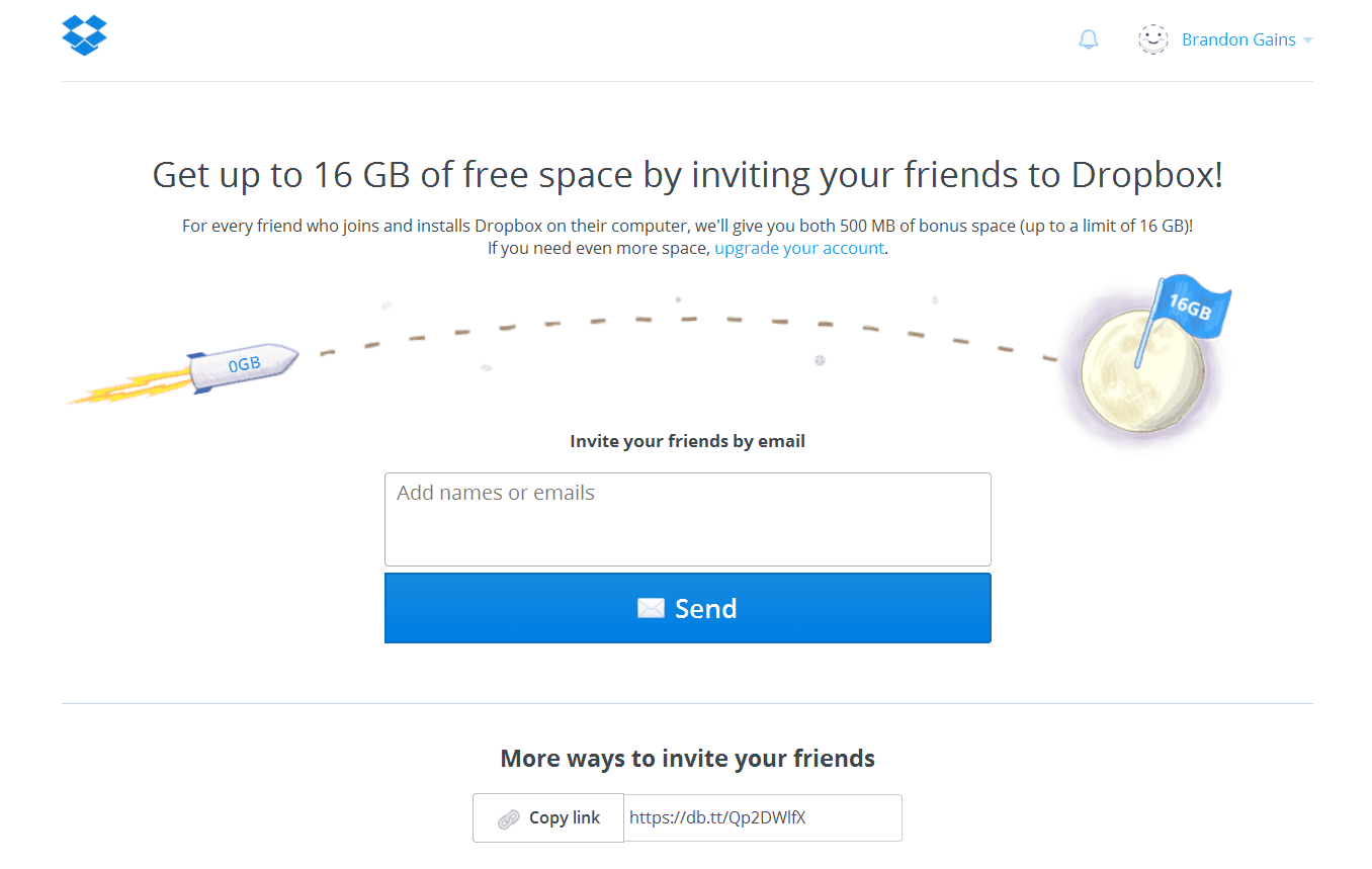 Dropbox: Gamified Referral Program